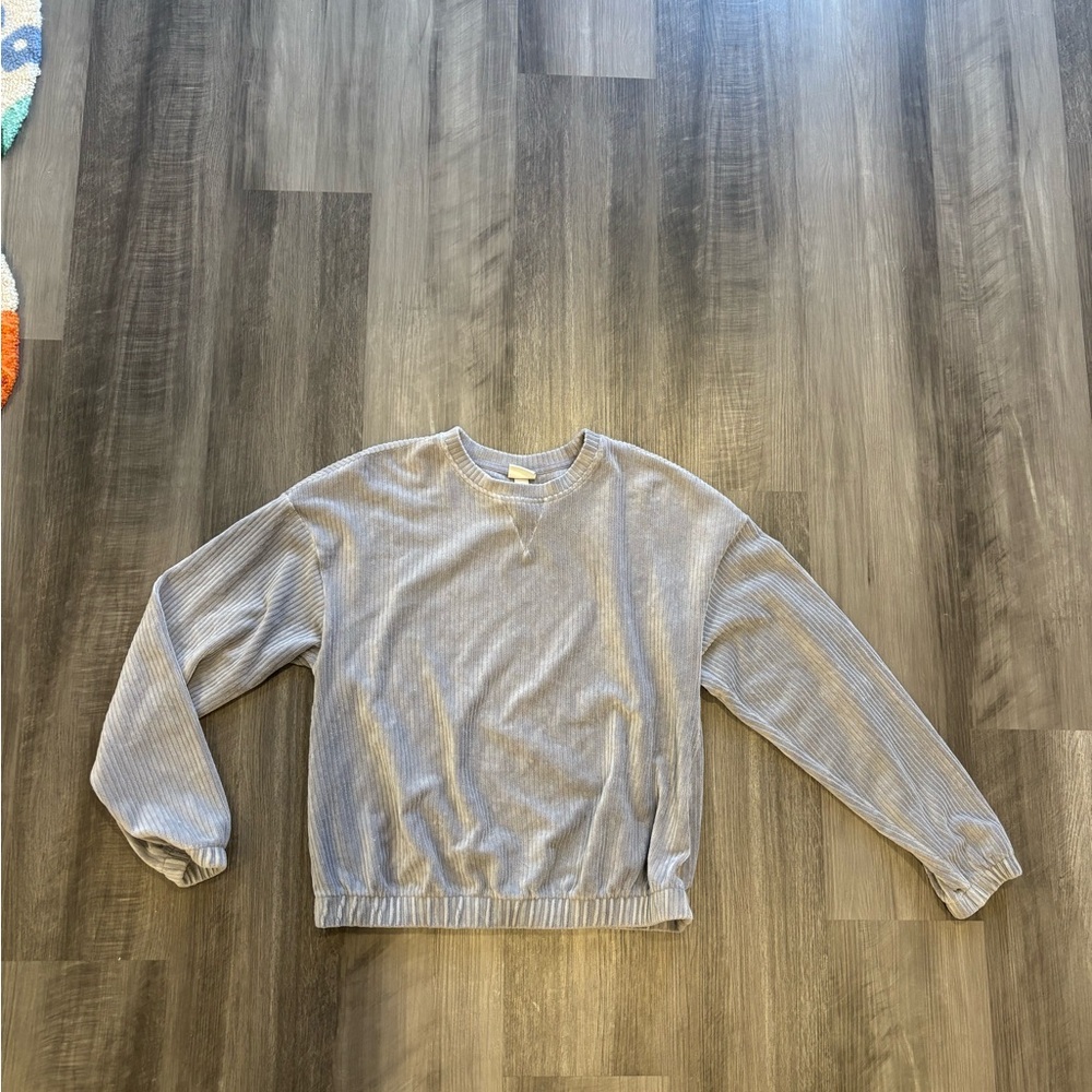 a new day Women's Gray Ribbed Sweatshirt